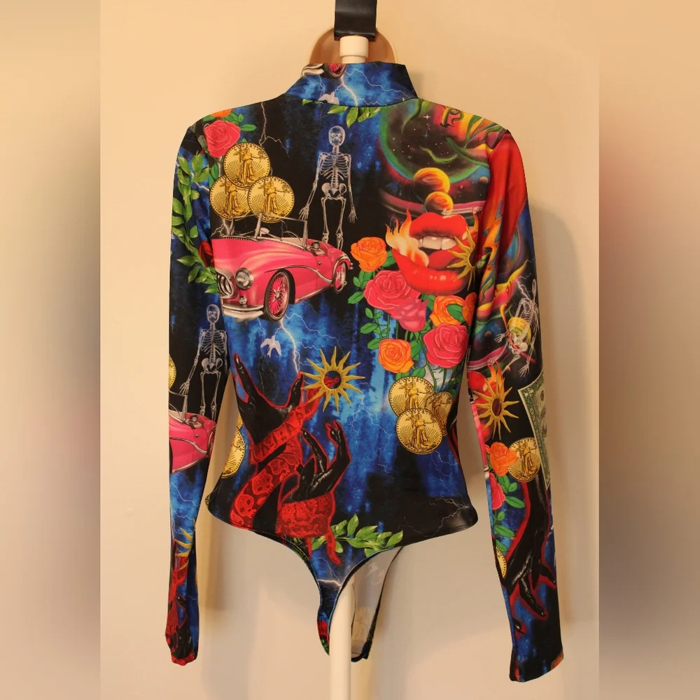 Jaded London Retro Print High Neck Body Suit - Picture 4 of 5
